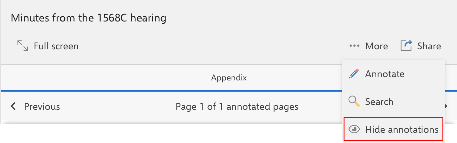 meetings hide annotations