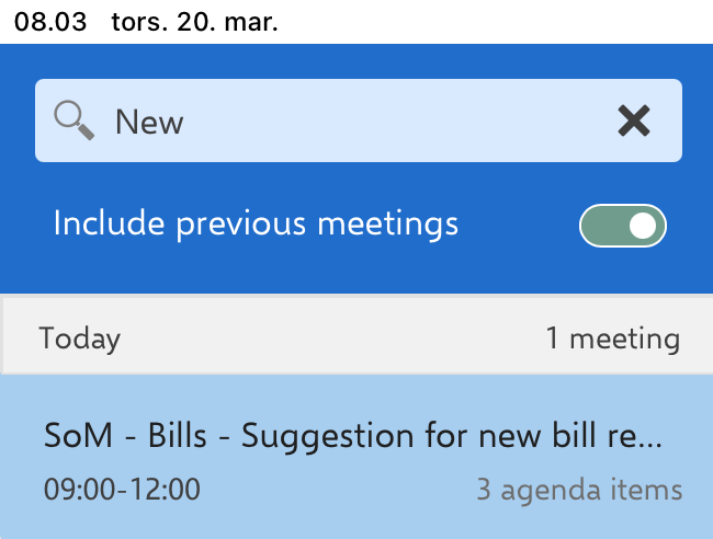 meetings search