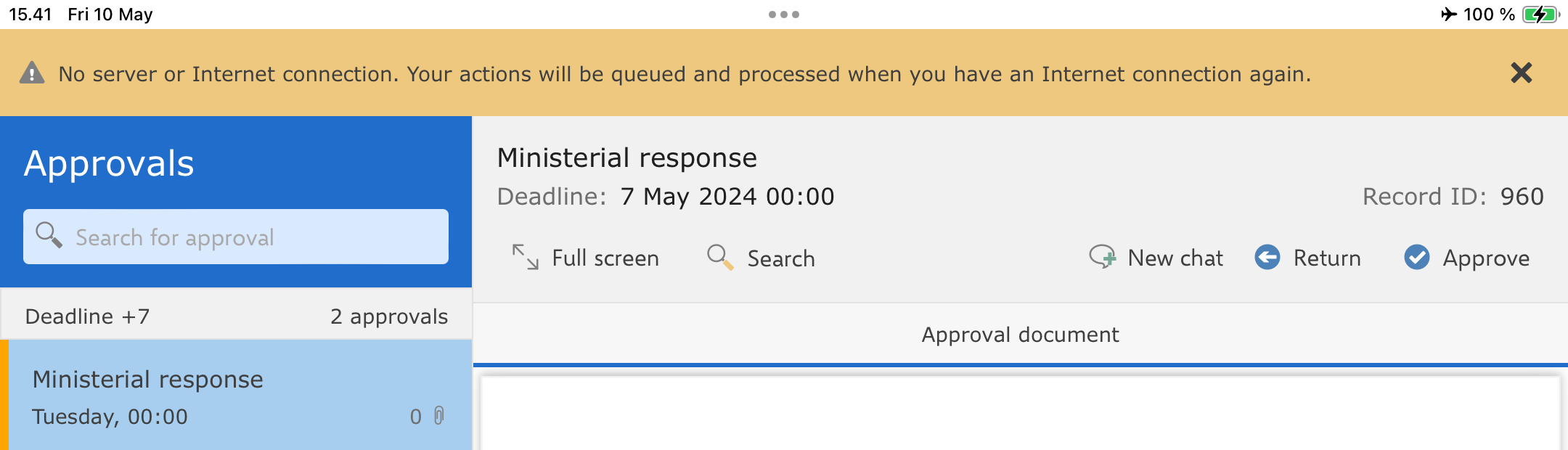 offline sync message