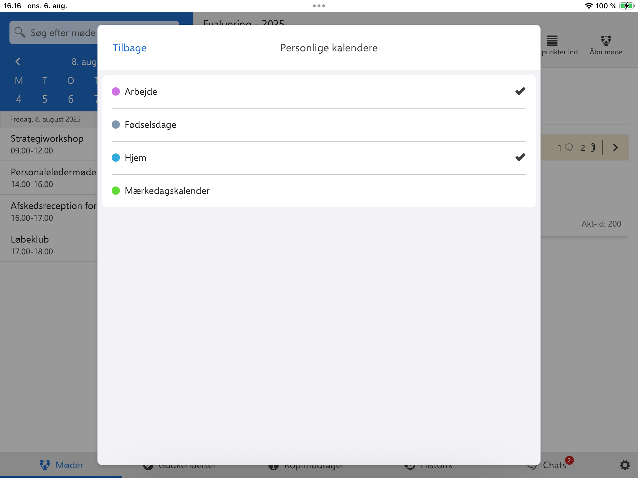 settings calendar