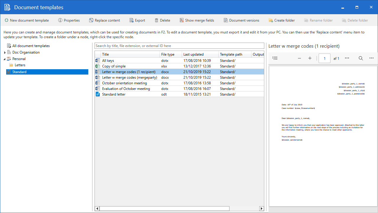 document templates