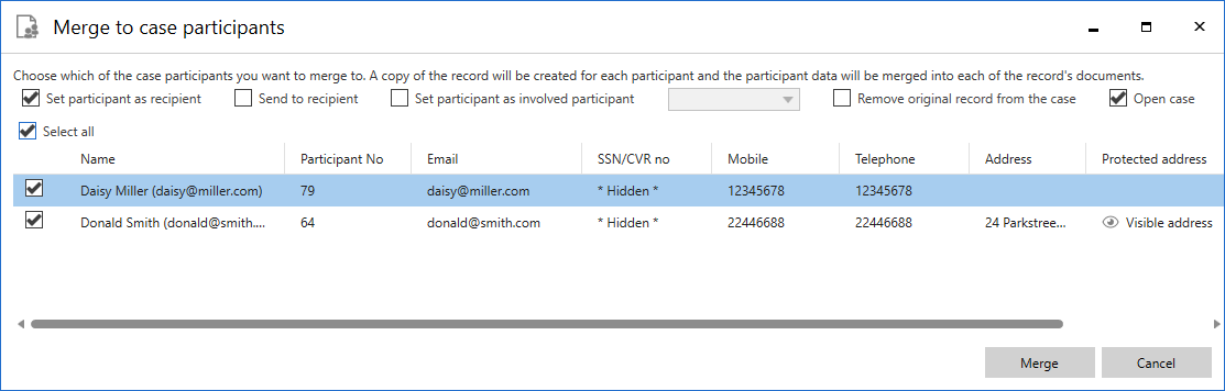 merge to participants