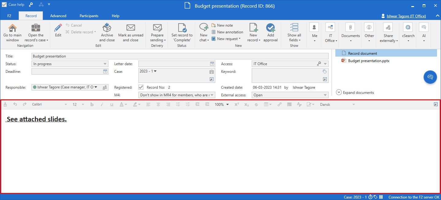 editor pane