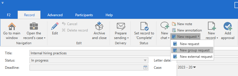 create group request