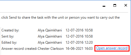 open answer record