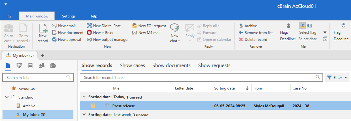inbox request