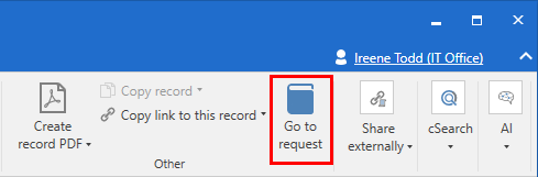 open request record