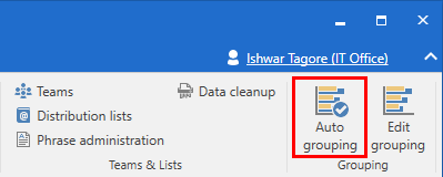 auto grouping menu item