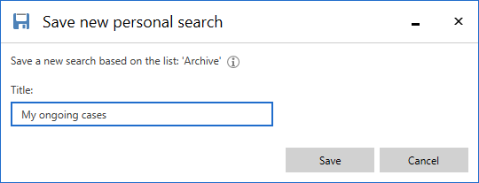 save new search