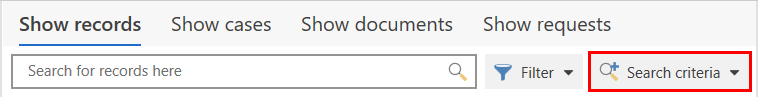 search criteria button position