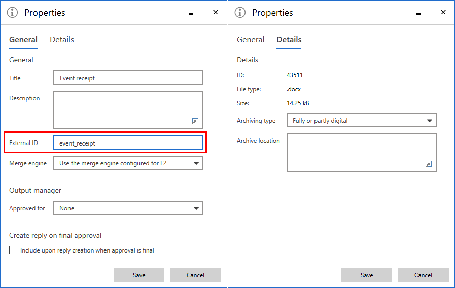 document properties