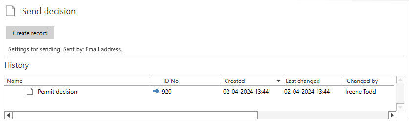 task created record