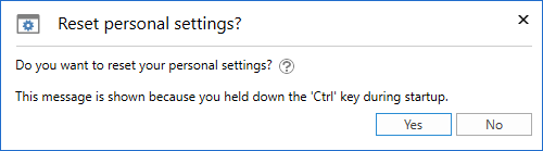 reset personal settings