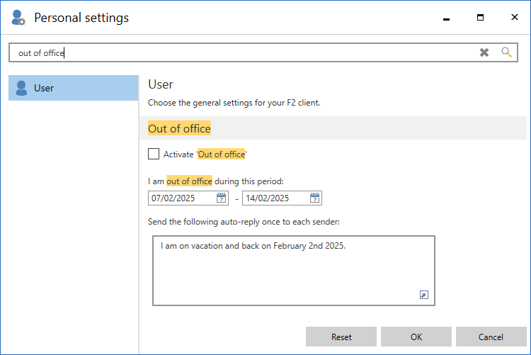 search settings