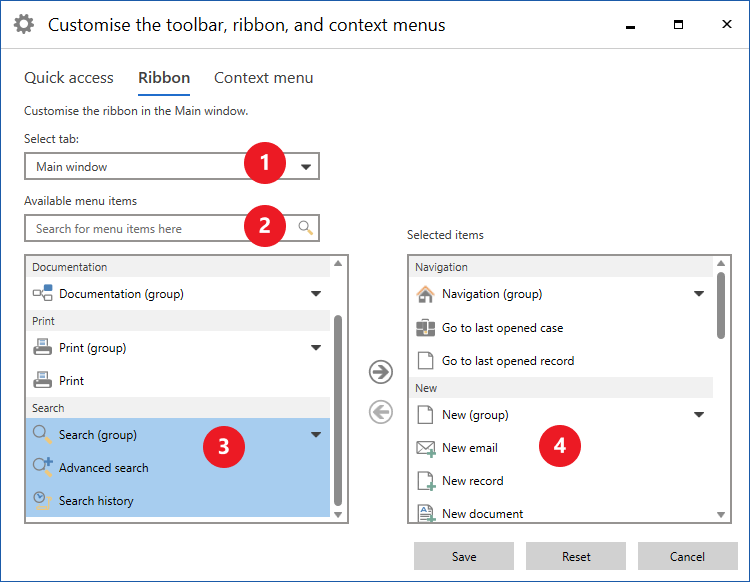 setup ribbon