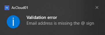 validation error