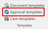The “Approval templates” menu item on the "Settings" tab
