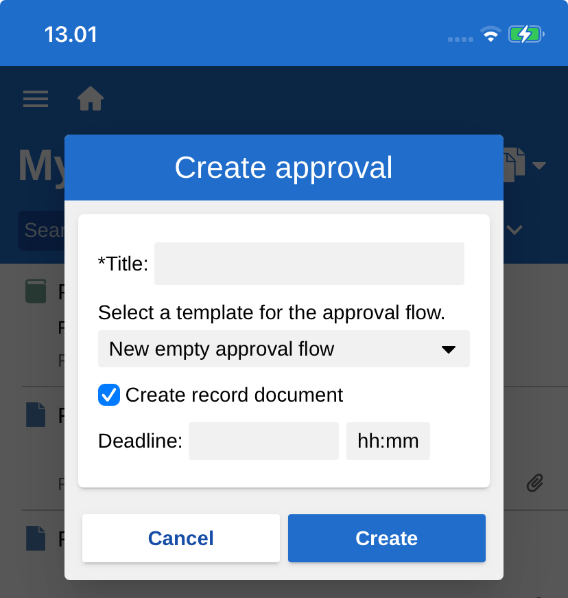 create new approval