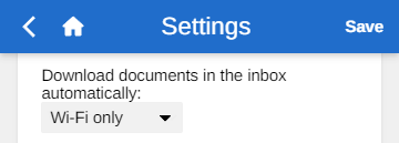 download documents inbox personal settings