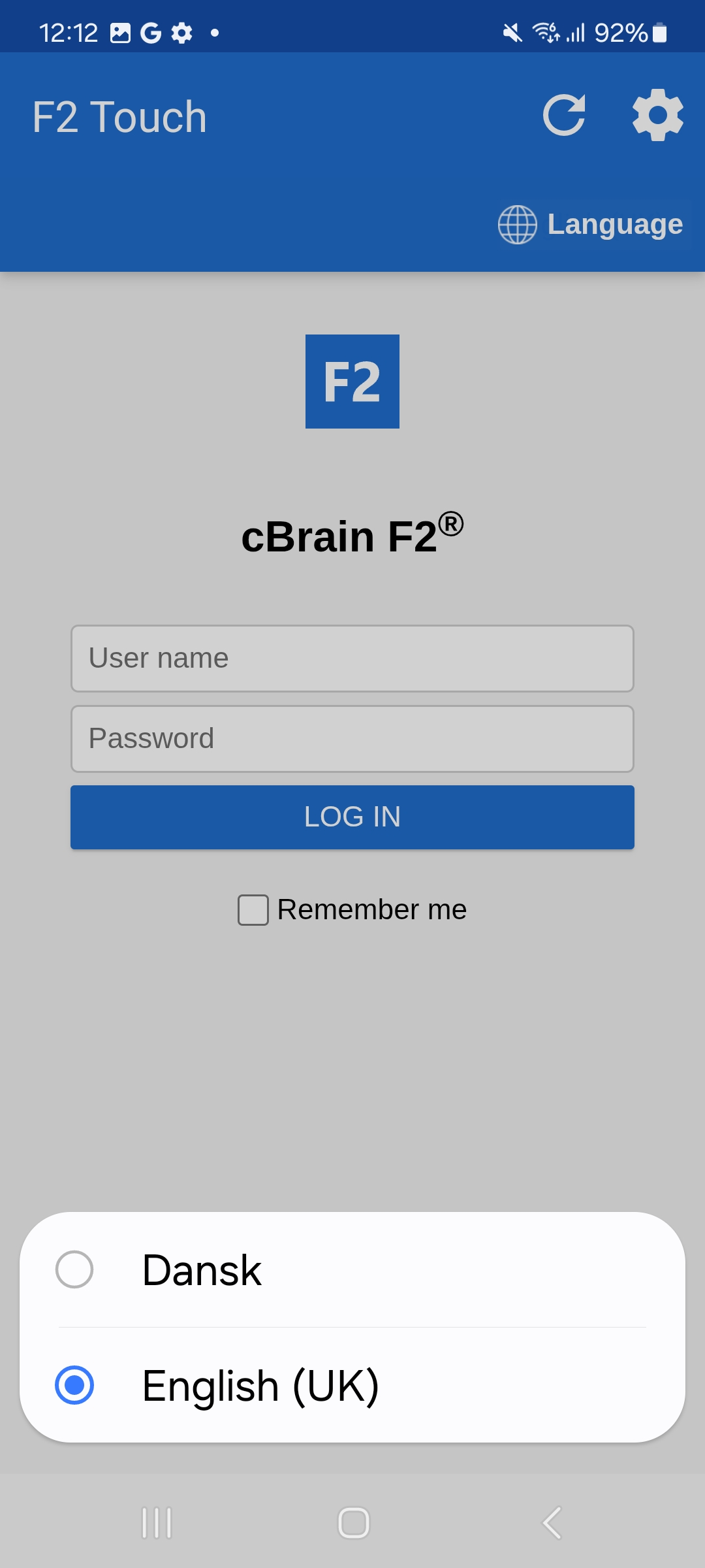 login select language android
