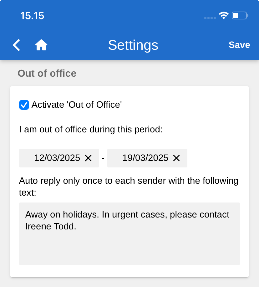 out of office