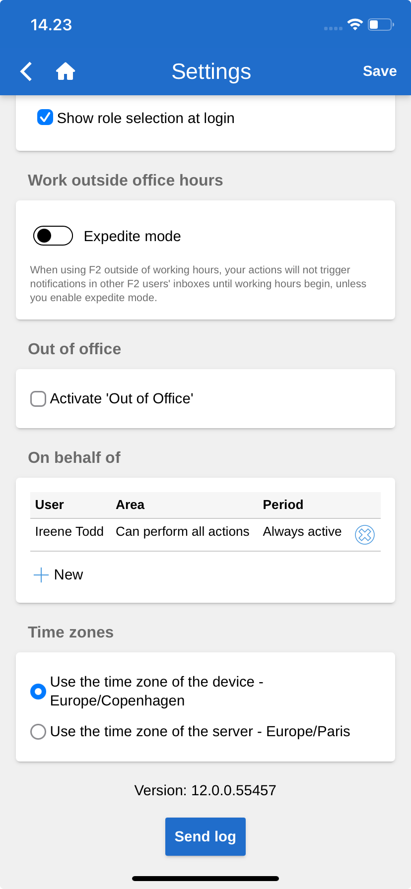 personal settings