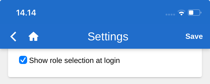 role selector personal settings