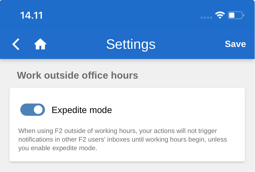 setting work hour