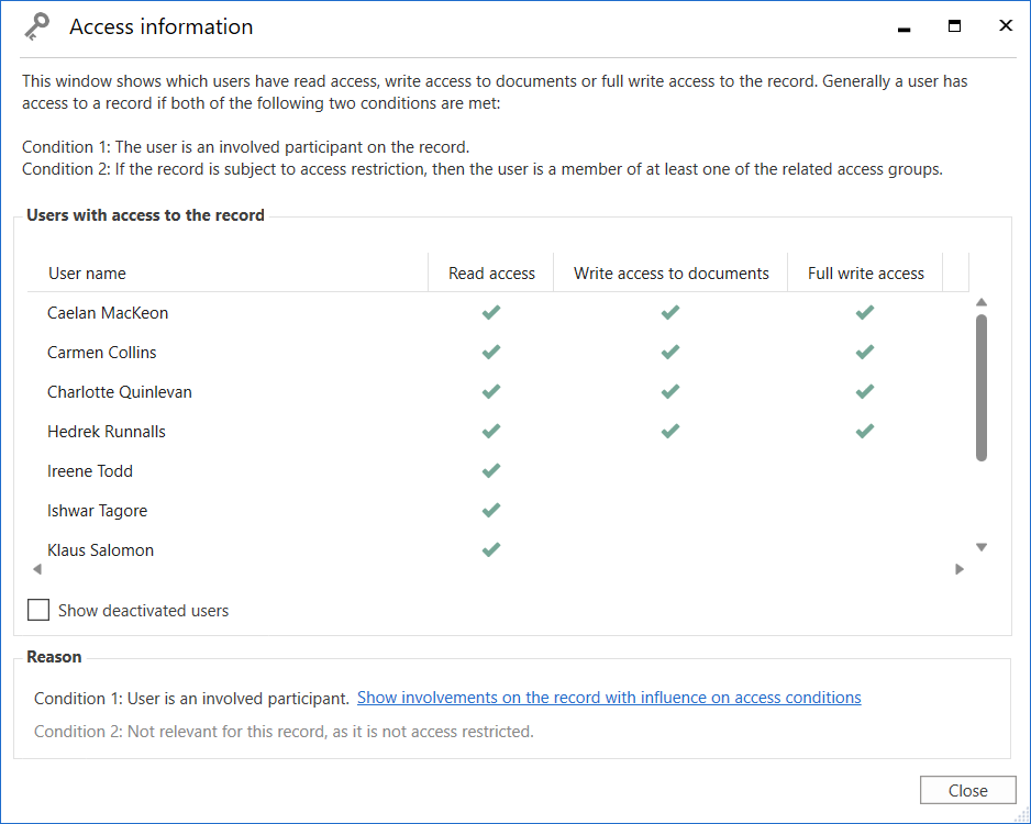 access information