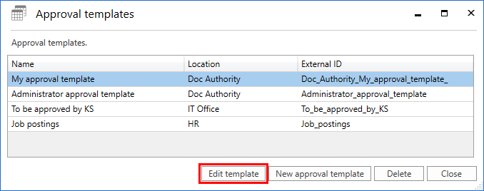 approval template window edit