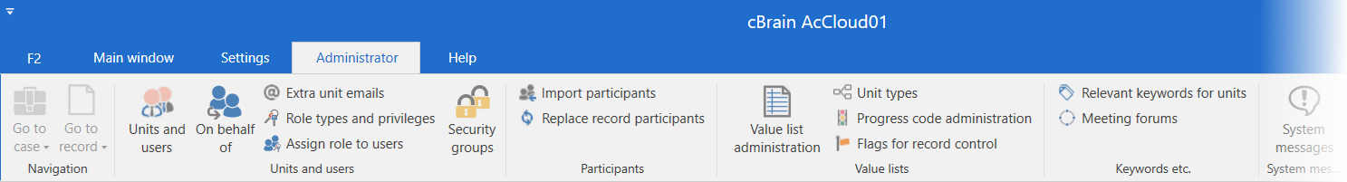administrator tab