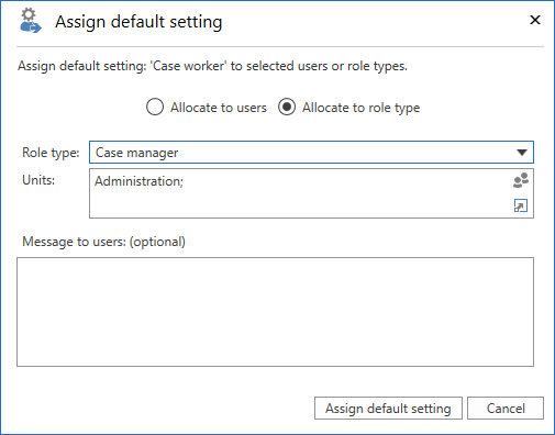 default settings window roles