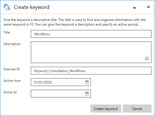 keyword create