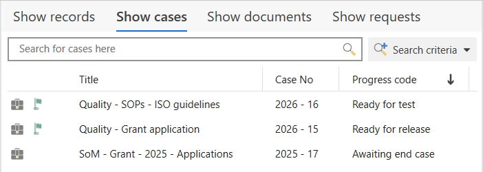 progress codes overview