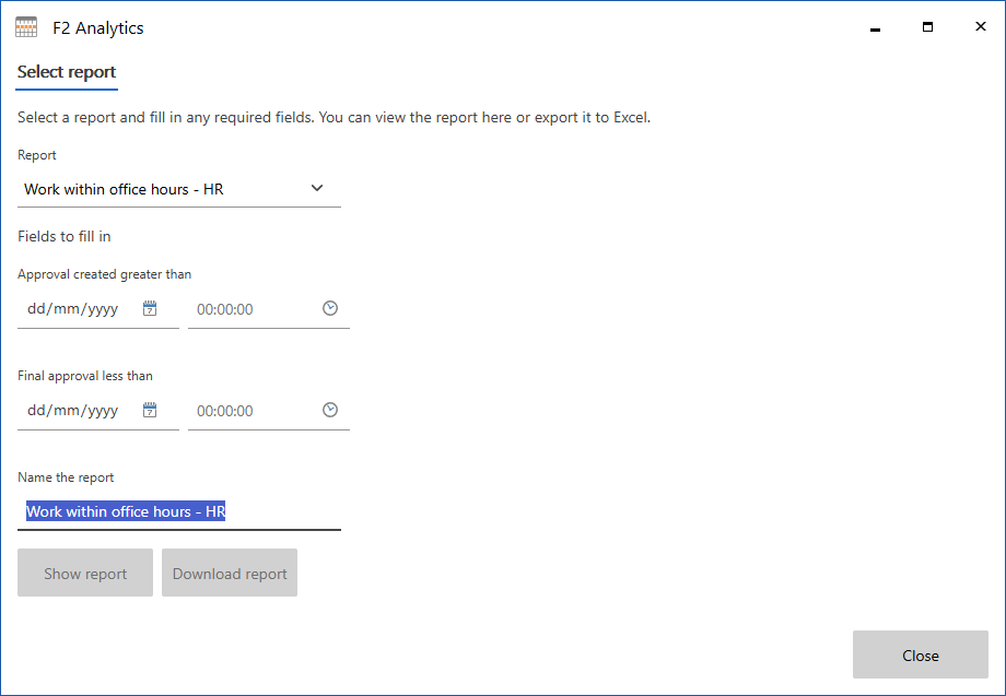 draw report window