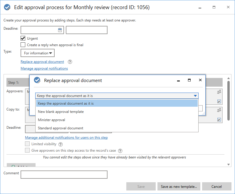 change approval document