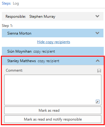 copy recipient processing options