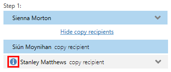 copy recipient seen
