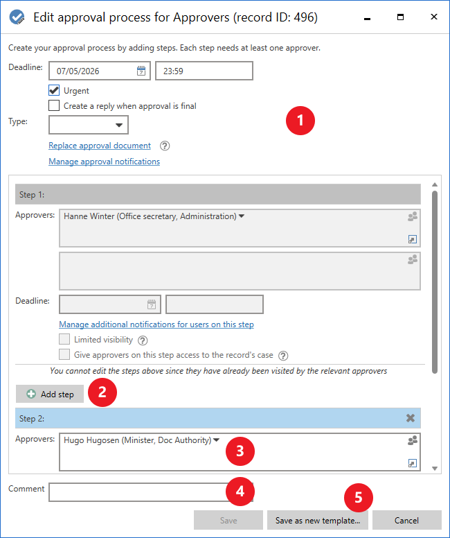 edit approval dialogue with numbers