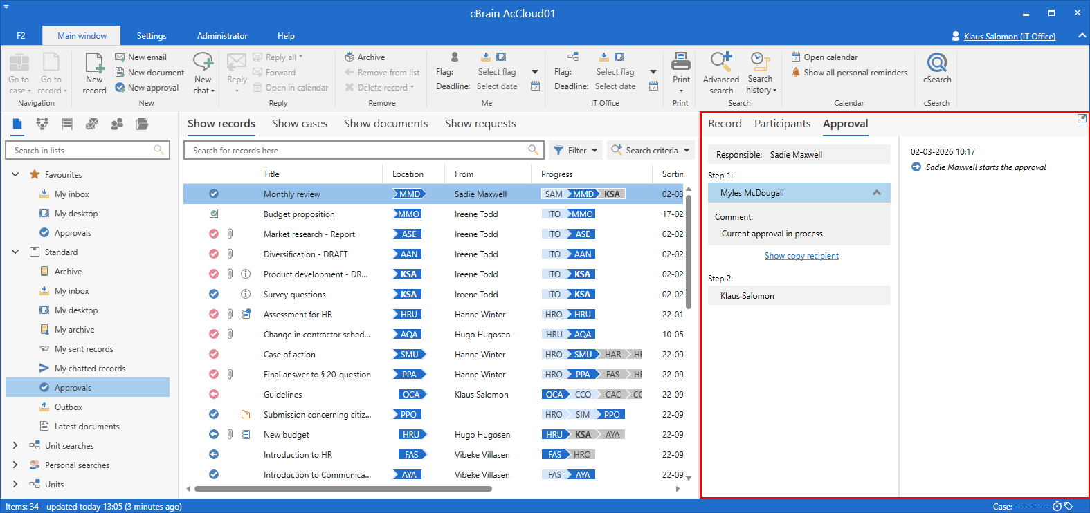 preview approval main window
