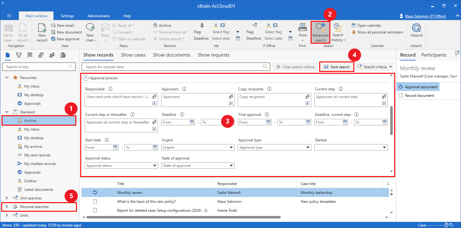 search group approval flow