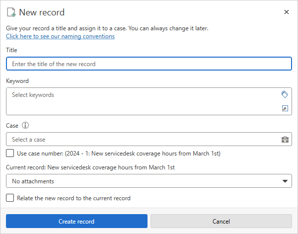 new record dialogue