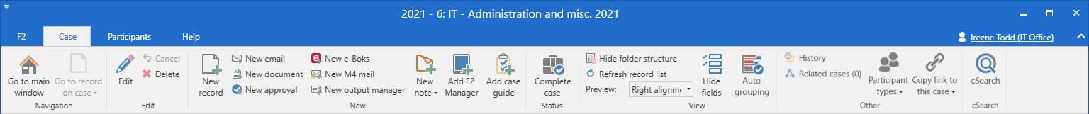 ribbon case window