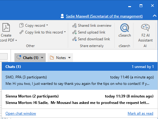 chat preview record window