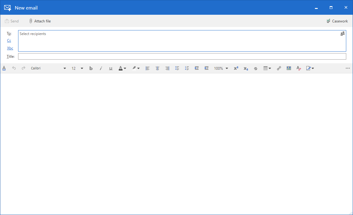 simple email window