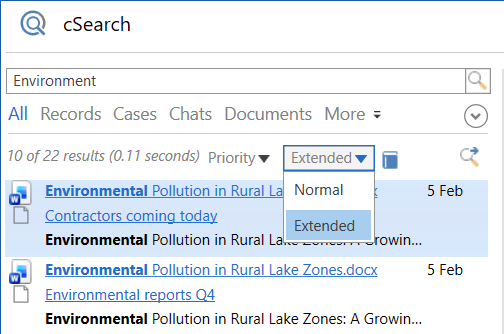 extended search