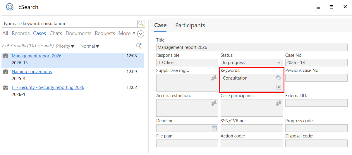 search keyword