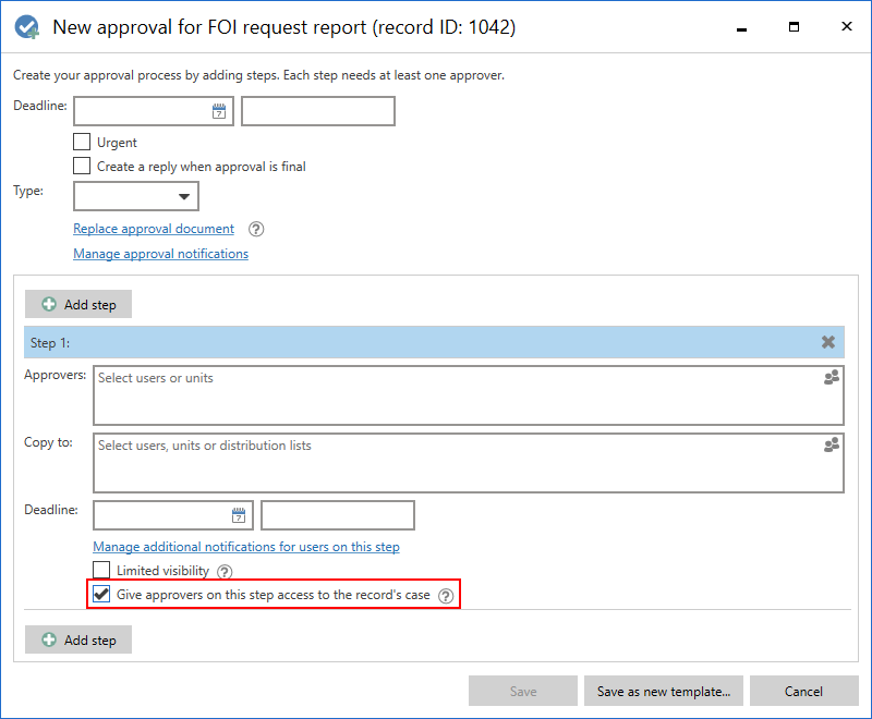 give approvers access to foi request report