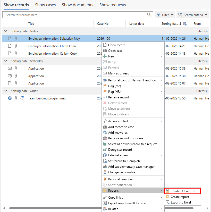 create foi request