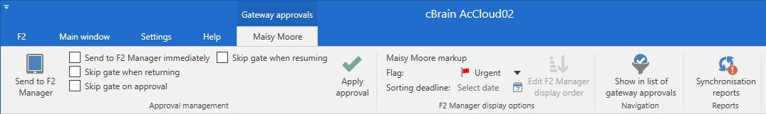 gateway approval main window